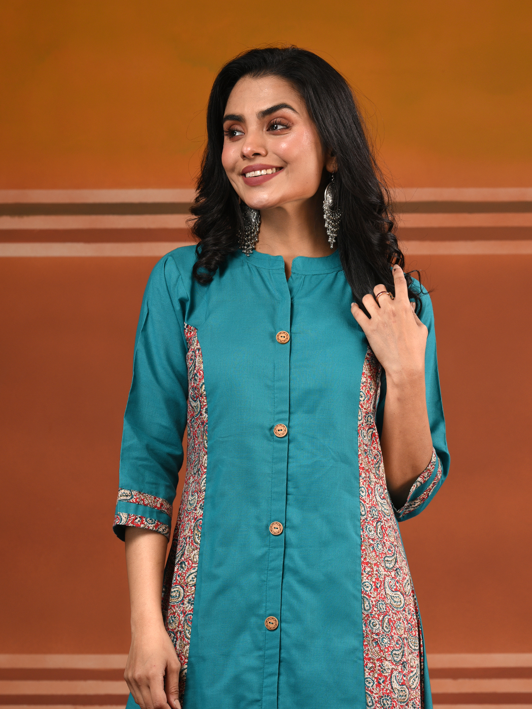 Women Ethnic Motifs Printed Indie Prints Kurta - Image 3