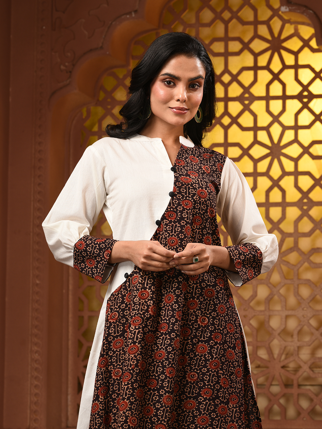 Women Ethnic Motifs Printed Indie Prints Kurta - Image 3