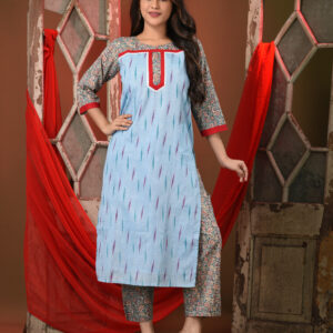 Women Printed Regular Pure Cotton Kurta with Trousers
