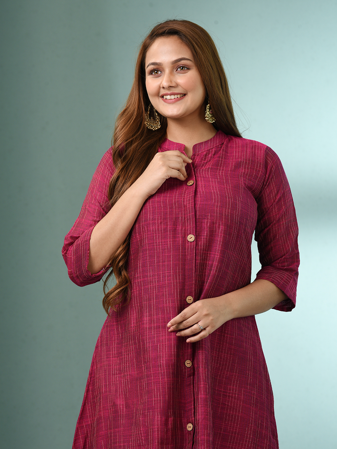 Women Regular Pure Cotton Kurta with Trousers - Image 3