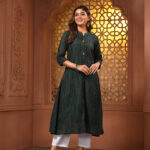 Women Striped Regular Pure Cotton Kurta with Trousers
