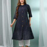 Women Striped Regular Pure Cotton Kurta with Trousers