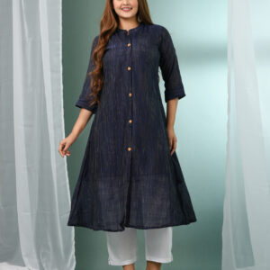 Women Striped Regular Pure Cotton Kurta with Trousers