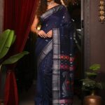 Woven Design Zari Pure Linen Saree