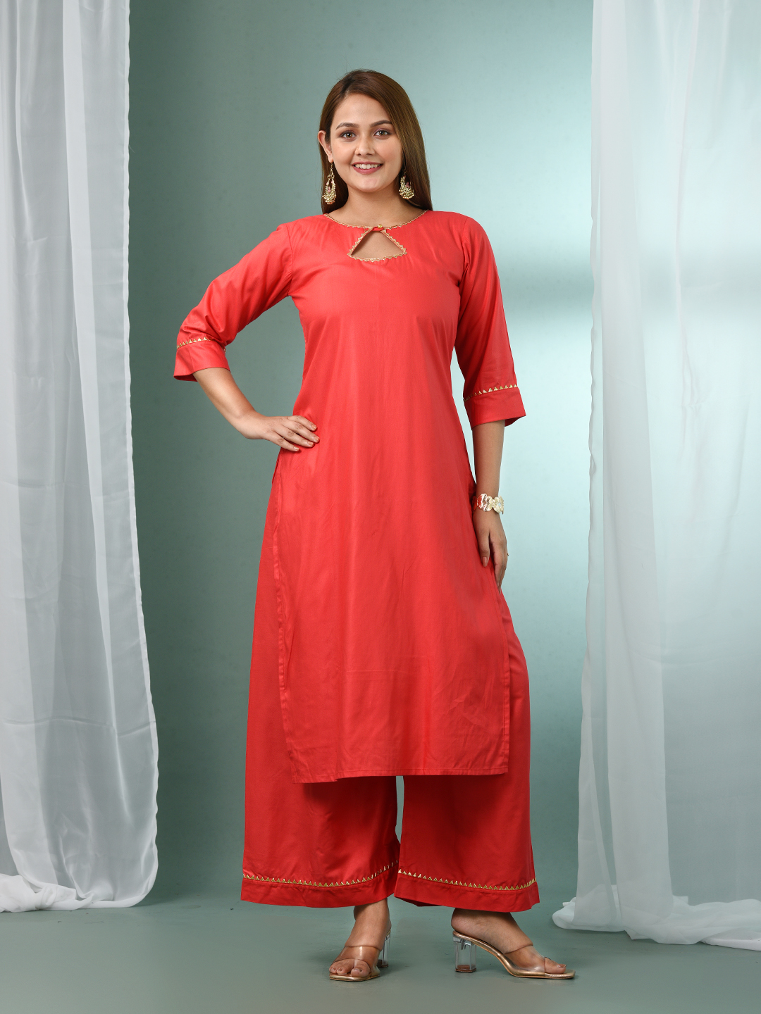 Women Regular Gotta Patti Kurta with Palazzos