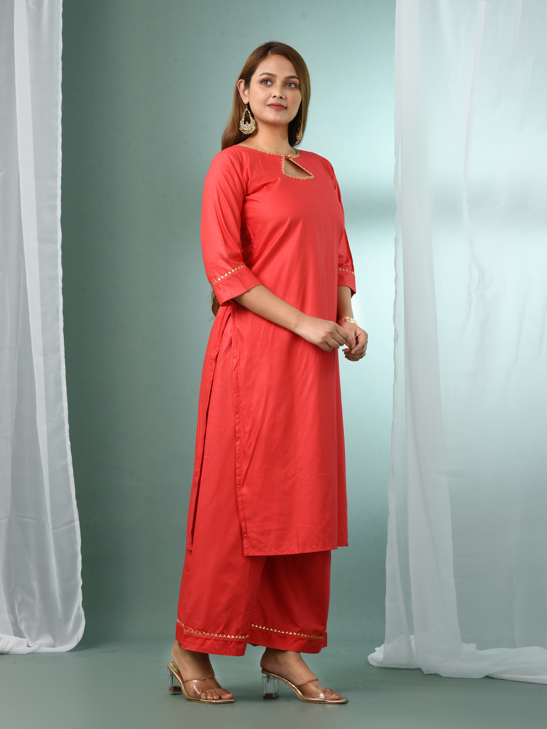 Women Regular Gotta Patti Kurta with Palazzos - Image 5