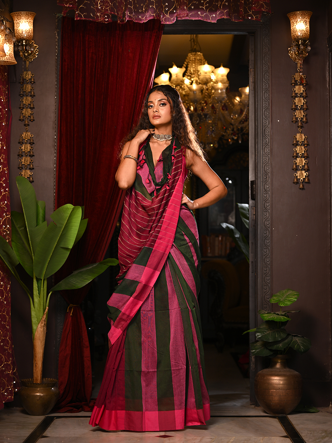 Woven Design Pure Cotton Saree - Image 9