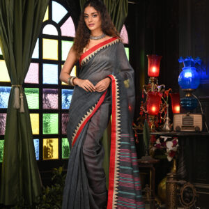 Striped Linen Blend Saree