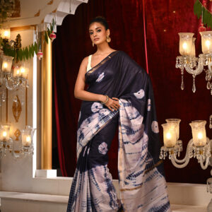 Tie and Dye Silk Blend Saree