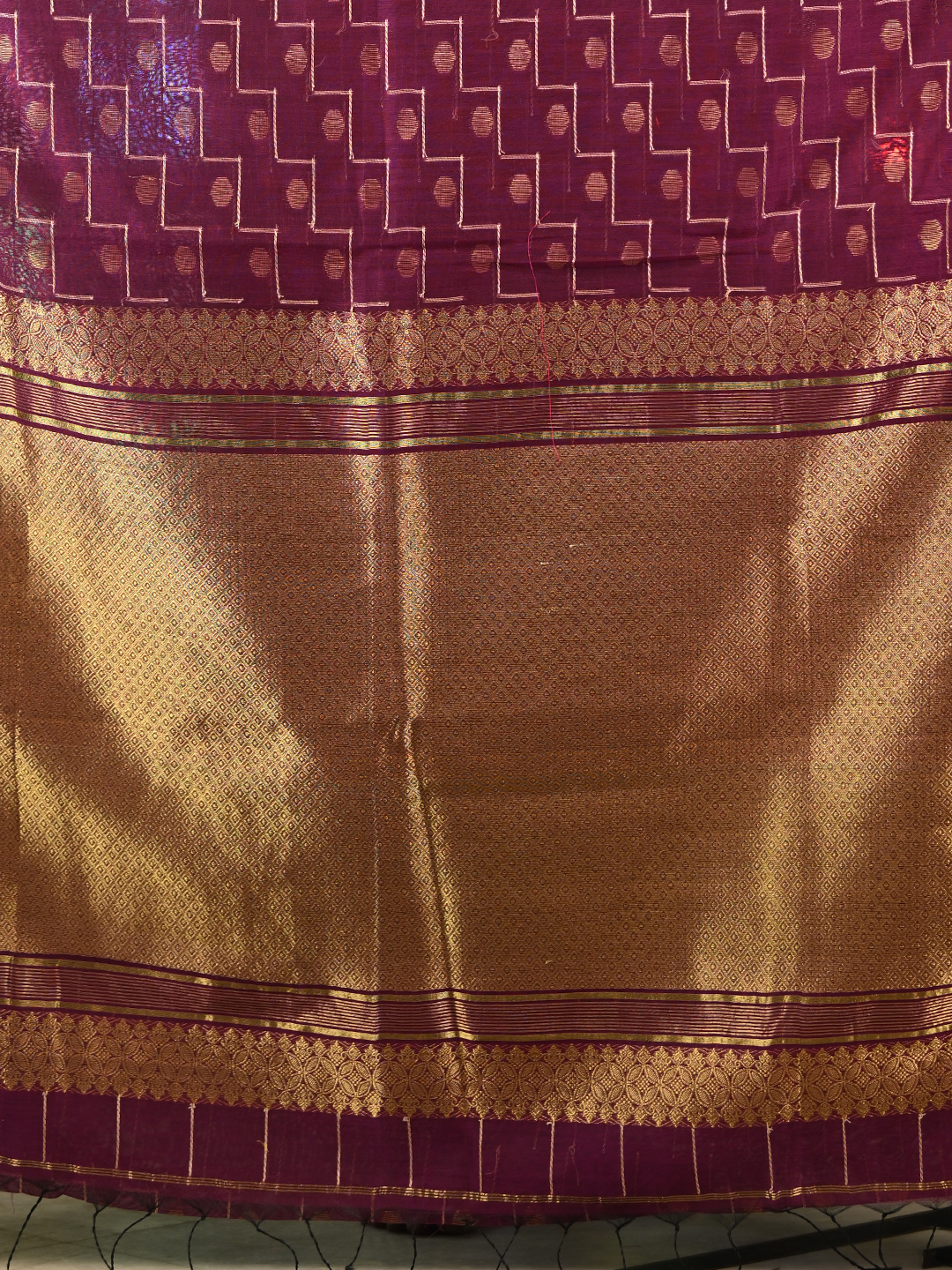 Woven Design Zari Pure Cotton Saree - Image 7