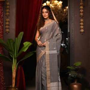 Woven Design Embroidered Pure Cotton Saree