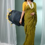 Colourblocked Sequinned Pure Cotton Saree