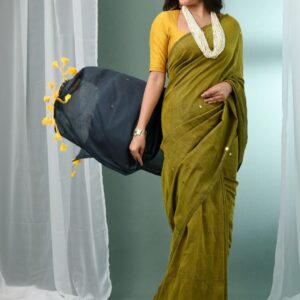 Colourblocked Sequinned Pure Cotton Saree