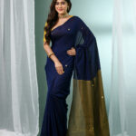 Sequinned Woven Design Cotton Blend Saree