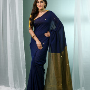Sequinned Woven Design Cotton Blend Saree