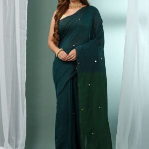 Sequinned Pure Cotton Saree